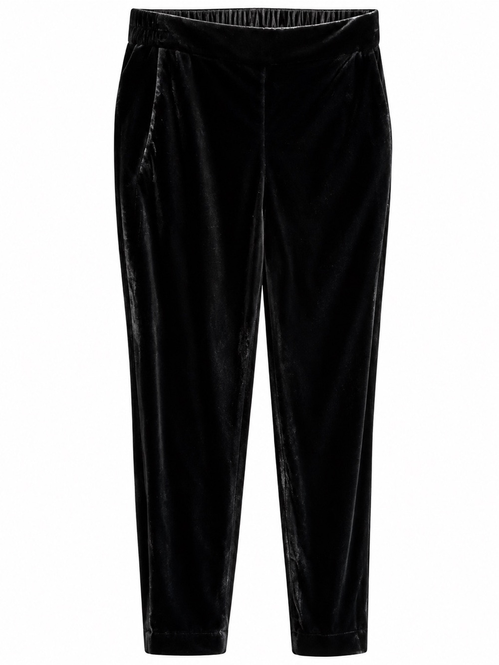 J Crew Black Velvet Lounge Pull on Pants - Comfortable Elastic Waist